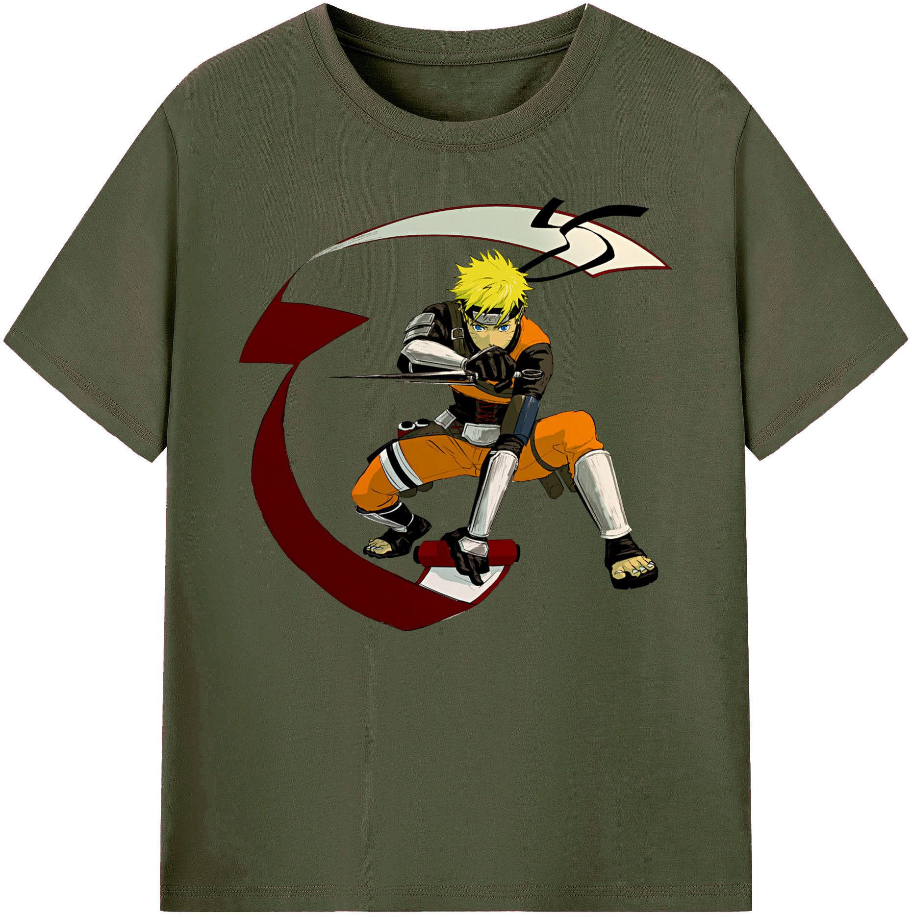 （画像用） NARUTO -ナルト- うずまき ナルト Uzumaki Naruto 綿100％ メンズ半袖Tシャツ｜肌触りやわらか＆通気性